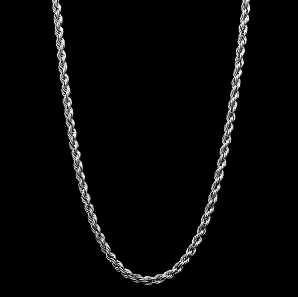 Silver Rope Chain Necklace – Men’s Jewellery – Anti-Tarnish, Non-Fading