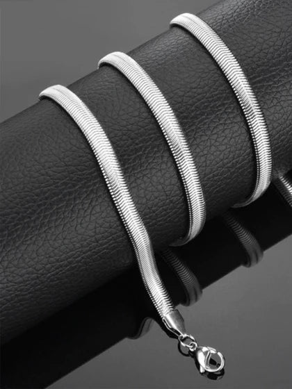 Silver Snake Chain Necklace – Men’s Jewellery – Anti-Tarnish, Non-Fading