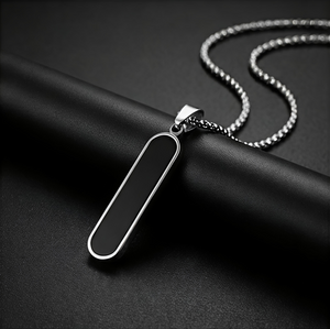 Bar Pendant (Black) for Men | Anti-Tarnish | Non-Fading | Men’s Jewellery