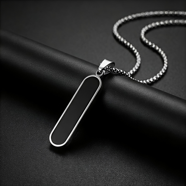 Bar Pendant (Black) for Men | Anti-Tarnish | Non-Fading | Men’s Jewellery