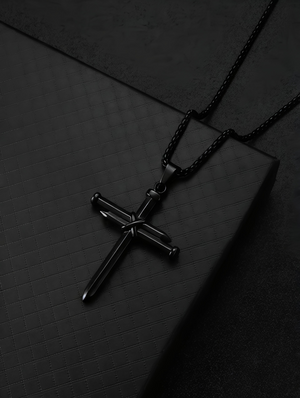 Cross Pendant (Black) | Anti-Tarnish | Non-Fading | Pendant Necklace for Men