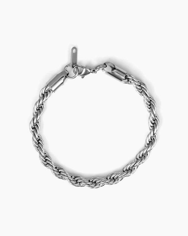 Silver Rope Chain Bracelet – Men’s Jewellery – Anti-Tarnish, Non-Fading