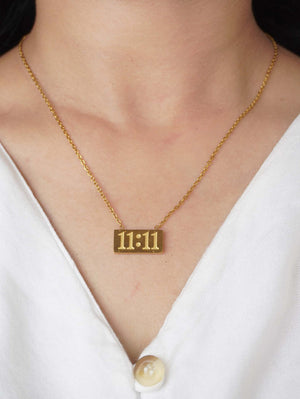 11:11 Engraved Bar Pendant Necklace – Anti-Tarnish, Non-Fading Jewellery