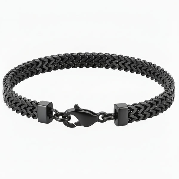 Black Mesh Chain Bracelet – Men’s Jewellery – Anti-Tarnish, Non-Fading