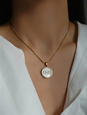11:11 Engraved Round Pendant Necklace – Anti-Tarnish, Non-Fading Jewellery