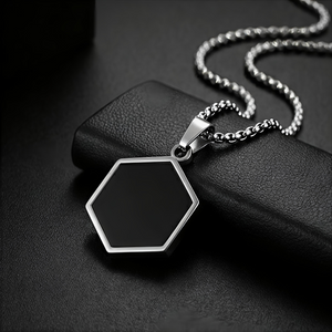 Hexagon Pendant (Black) for Men | Anti-Tarnish | Non-Fading | Men’s Jewellery