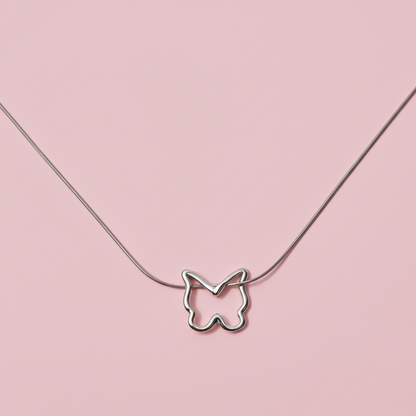Minimal Butterfly Outline Necklace – Anti-Tarnish, Non-Fading Jewellery